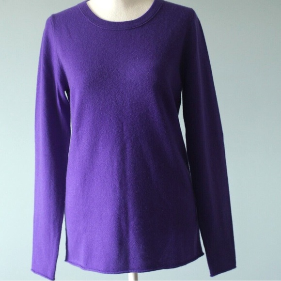 J. Crew NWOT Collection 100% Italian Cashmere Purple Magenta Sweater medium - Picture 4 of 16